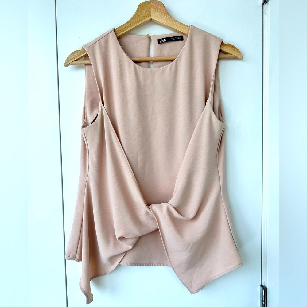 Nude-pink twist detail top